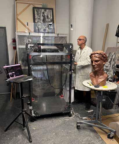 Large-format 3D printing in the studio.